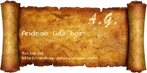 Andrae Gábor névjegykártya