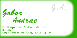 gabor andrae business card